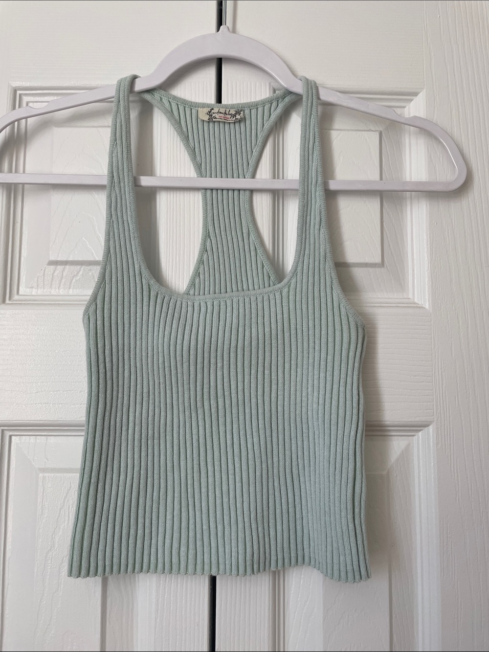 Intimately Free People Pale Mint Ribbed Racerback Tank